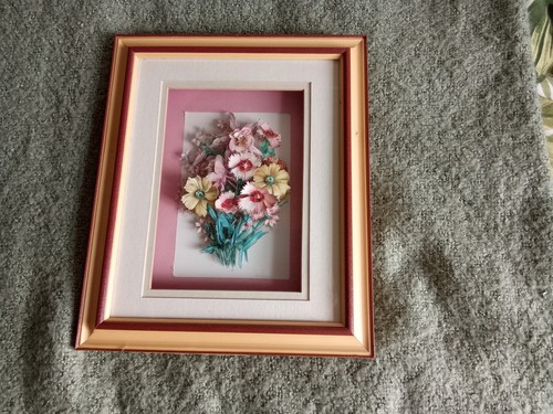 Framed flower decoupage pre - framed,
