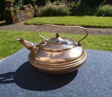 W.A.S. Benson (1854-1924) Antique Arts & Crafts Squat Brass Kettle