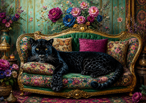 Landscape boho panther 1 x - boho,,