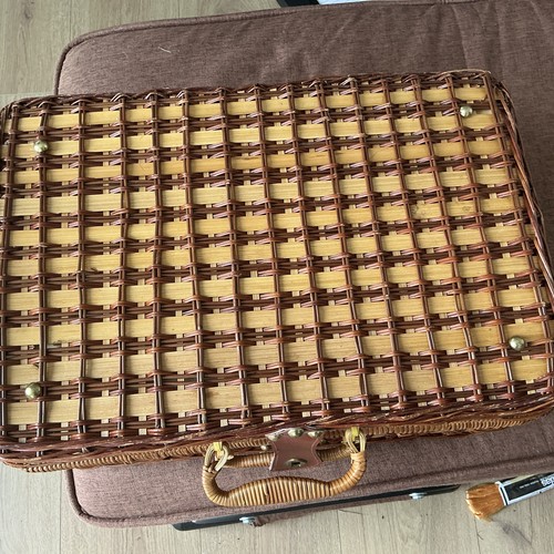 Vintage wicker picnic basket - wicker,