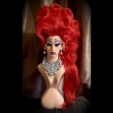 STUNNING HAND STYLED RED LACE