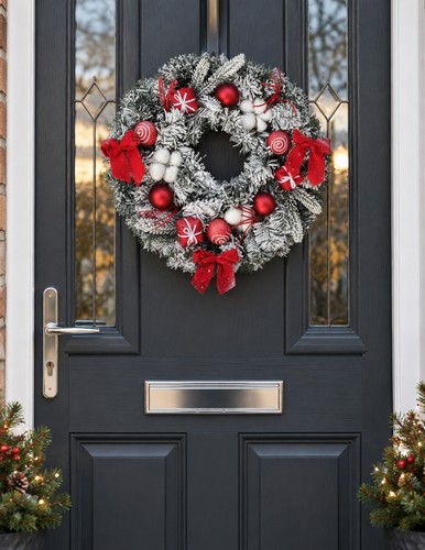 Christmas door wreath red - wreath,