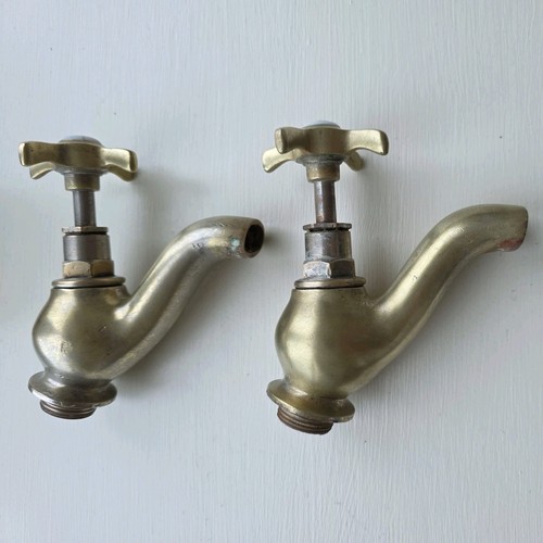 Antique french bath taps - antique, brass