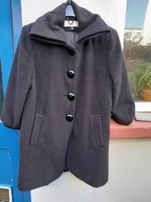 GHARANI STROK of London black 70% wool coat 3/4 sleeve sz large see description