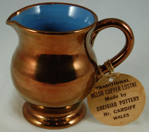 Welsh copper lustre jug - copper,