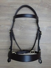 SOFT LEATHER PLAIN IN-HAND SHOWING SHOW BRIDLE HAVANA BLACK 4 SIZES
