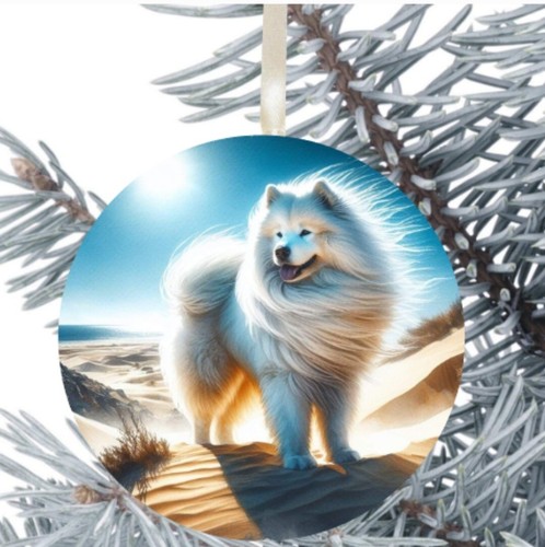 Samoyed dog hanging bauble - samoyed,