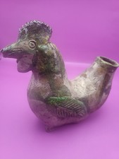 Old Chinese Antique Roof tile Rooster Chicken Green Glaze