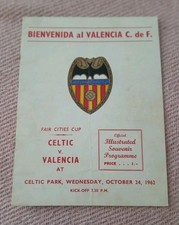 Celtic v Valencia 1st Home European Match 14th October 1962 Fairs Cities Cup 