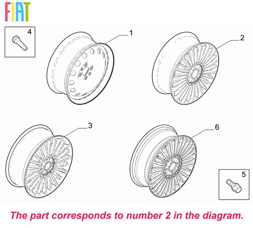 Genuine fiat alloy wheel - alloy, rim