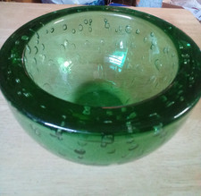 Vintage Art Glass Bowl Green