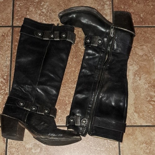 Frye black heeled boots sleek - boots,