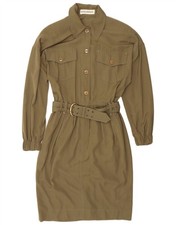 MARC KEHNEN Womens Military Pullover Shirt Dress UK 16 Large Khaki BT10