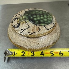 Vtg STAG BEETLE Dresser Jar w/ Lid - Rock Hard Stoneware - 6" Width