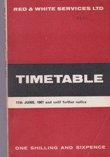 RED & WHITE BUS TIMETABLE BOOK