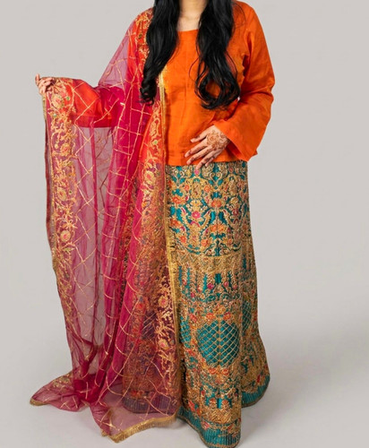 Women lengha set orange - women’s,