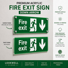 Premium acrylic fire exit sign - acrylic,