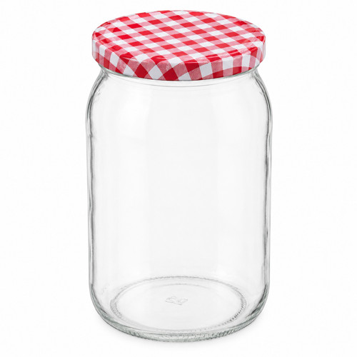 Glass jars 815ml red lid - glass,