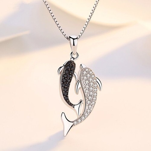 Dolphin twins pendant chain - twins,