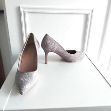 Phase Eight neutral dusky pink floral lace court shoes wedding Sz 5 / 38