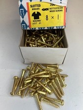 Box Brass Round Screws 1" x 8