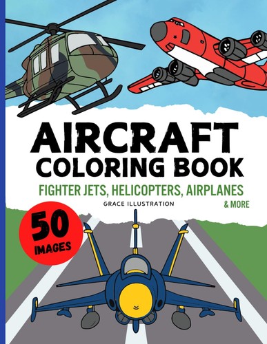 Aircraft coloring book cool - book,