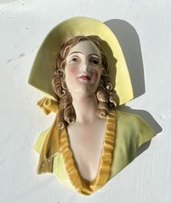 Katzhutte 'Lady with Bonnet' Wall  Mask no.931 German porcelain c1935