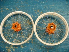 KTM SXF 125-450 WHEEL SET 19" 21" 2002-2015 (POWDER COATED) WHITE/ORANGE