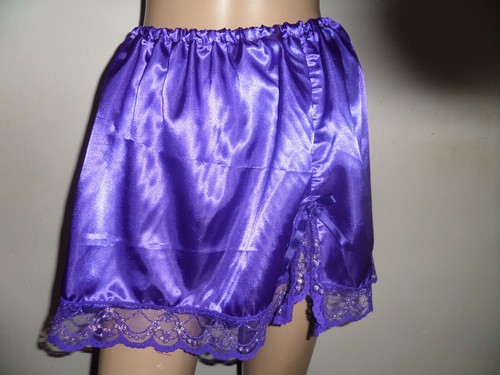 Purple satin lace mini - ,