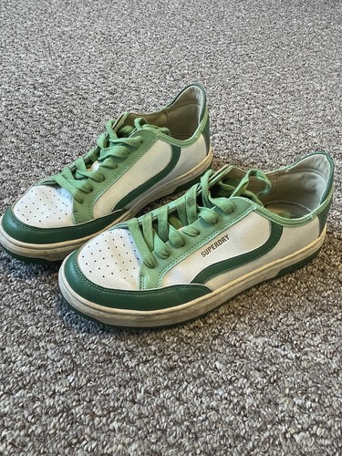 Superdry green white leather - green,