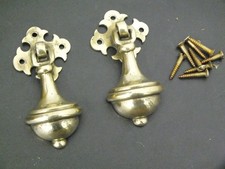 SUPERB PAIR VINTAGE BRASS GOTHIC DROP HANDLES FOR FURNITURE