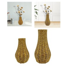 injoyjo Rattan Woven Flower Vase Wicker Vases Flowerpot Decoration Holder Branch