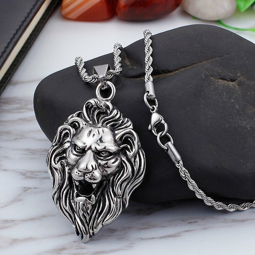 Moyon mens lion head necklace - lion,