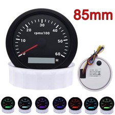 85mm Tachometer Tacho Gauge 0-6000 RPM Diesel Car Boat Engine Rev Counter 12V