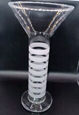 Unusual & Attractive Martini Glass Design Long Frosted Striped Stem Vase