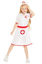 Girls Nurse Costume Childrens Doctor Uniform Kids Book Day Fancy Dress Outfit UK
