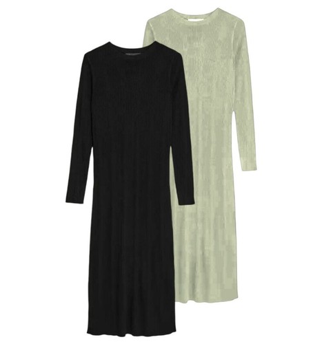 Ribbed midi dress - ex,
