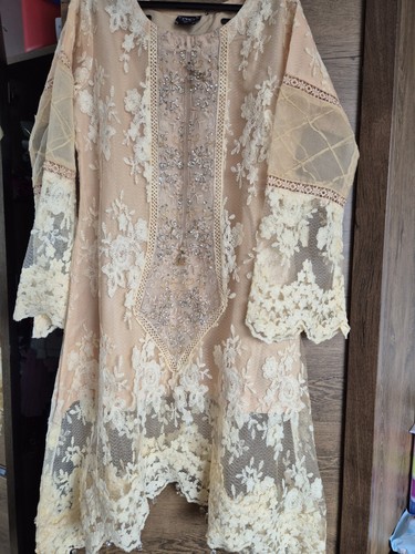 Cream shalwar kameez indian - cream,