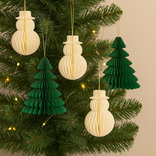 Hanging christmas trees 3d - christmas,