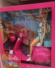 BARBIE DOLL ON PINK VESPA