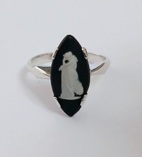 Wedgwood Jasperware Black Ring Andromache Silver Hallmarked 