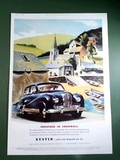 Austin A70 Hereford 1951 Original Magazine Page Advert Seaside Cornwall