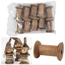 5 Vintage Wood Reels Thread