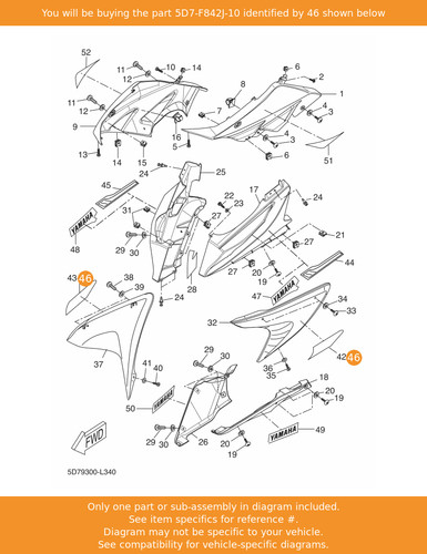 Yamaha emblem 5d7 f842j 10 - yamaha,