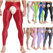 UK Mens Pants Skinny Tights High Waist Pantyhoses Underwear Lingerie Glossy Slim