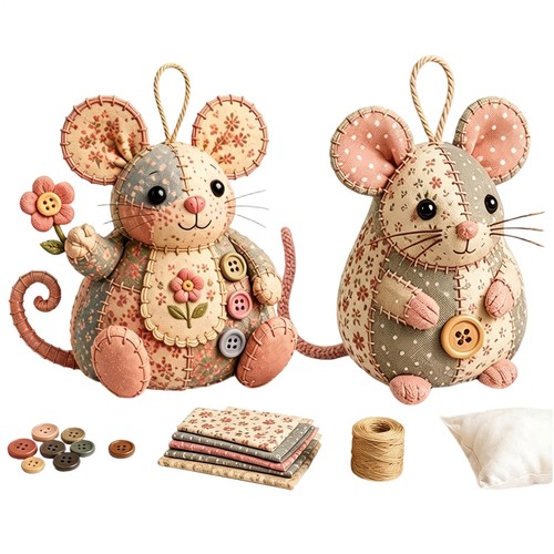 Patchwork mouse diy kit - patchwork,