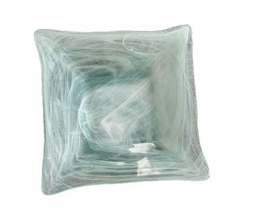Art glass white swirls - glass,