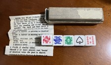 Vtg Poker Dice Set Of 5 Original Box Benno Partners Product Instructions