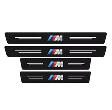 4Pcs BMW M Sport Carbon Fibre Adhesive Car Door Sill Protective Strips