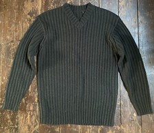 vtg 90s black acrylic v neck